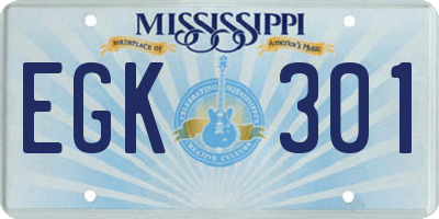 MS license plate EGK301