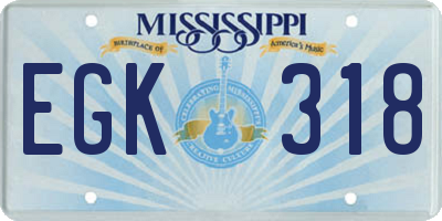 MS license plate EGK318