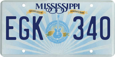 MS license plate EGK340