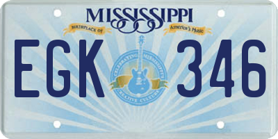 MS license plate EGK346