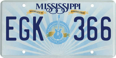 MS license plate EGK366