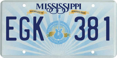 MS license plate EGK381