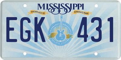 MS license plate EGK431