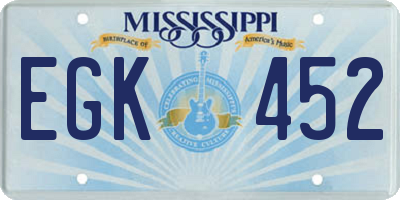 MS license plate EGK452