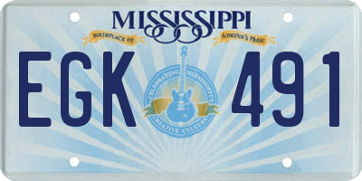 MS license plate EGK491