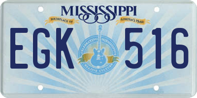MS license plate EGK516