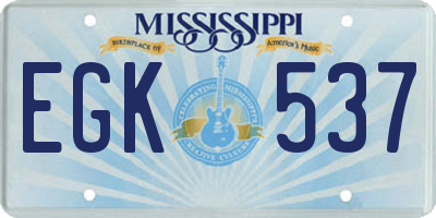 MS license plate EGK537