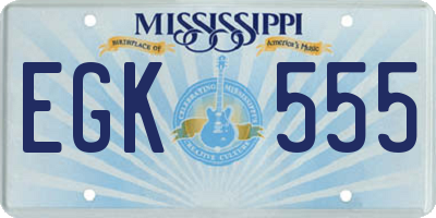MS license plate EGK555