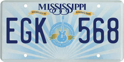 MS license plate EGK568