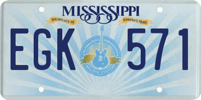 MS license plate EGK571