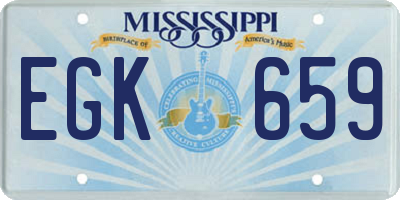 MS license plate EGK659