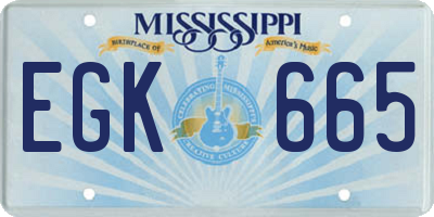 MS license plate EGK665
