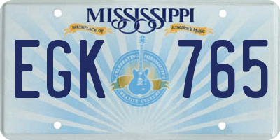 MS license plate EGK765