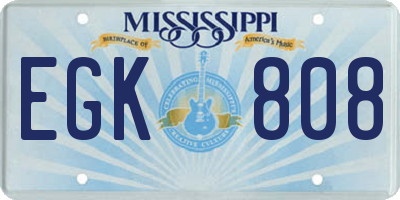 MS license plate EGK808