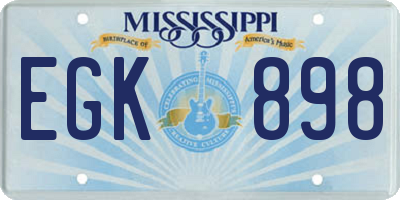 MS license plate EGK898