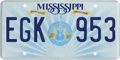 MS license plate EGK953