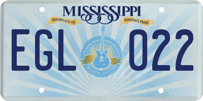 MS license plate EGL022