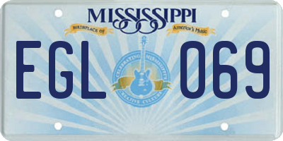 MS license plate EGL069