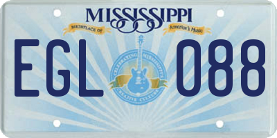 MS license plate EGL088