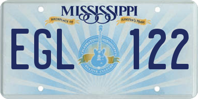 MS license plate EGL122