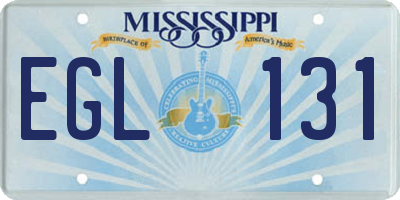 MS license plate EGL131