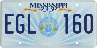 MS license plate EGL160