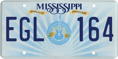 MS license plate EGL164