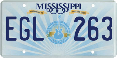 MS license plate EGL263