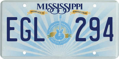 MS license plate EGL294