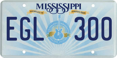 MS license plate EGL300