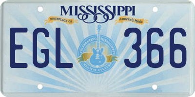 MS license plate EGL366