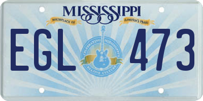 MS license plate EGL473