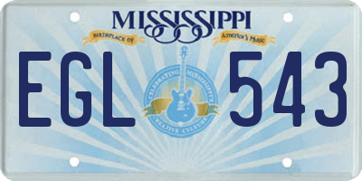 MS license plate EGL543