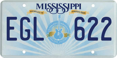 MS license plate EGL622
