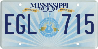 MS license plate EGL715