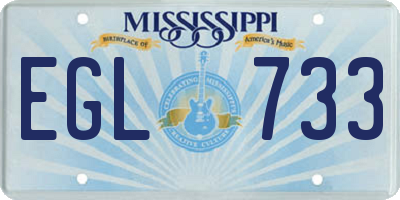 MS license plate EGL733