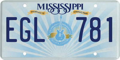 MS license plate EGL781