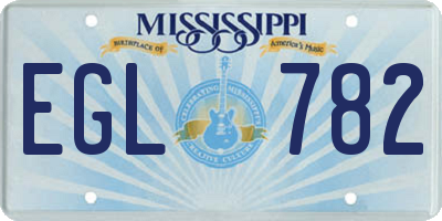 MS license plate EGL782