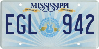 MS license plate EGL942