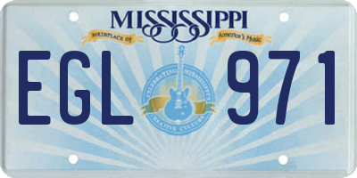 MS license plate EGL971