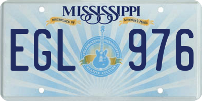 MS license plate EGL976