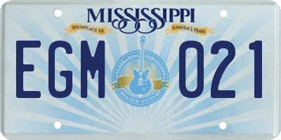 MS license plate EGM021