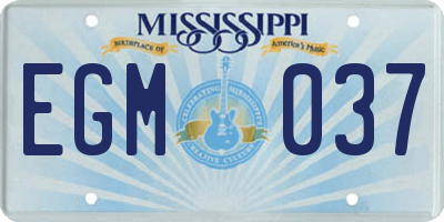 MS license plate EGM037