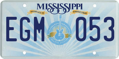 MS license plate EGM053
