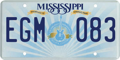 MS license plate EGM083