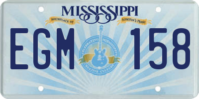 MS license plate EGM158