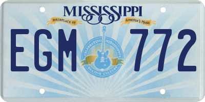 MS license plate EGM772