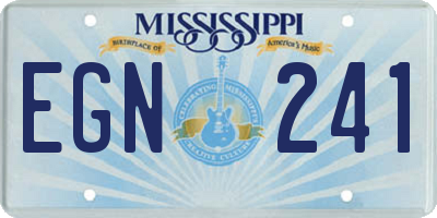 MS license plate EGN241
