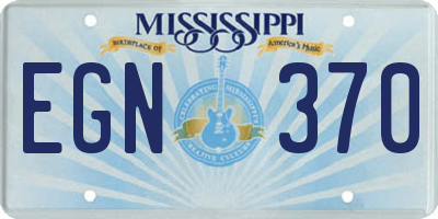 MS license plate EGN370