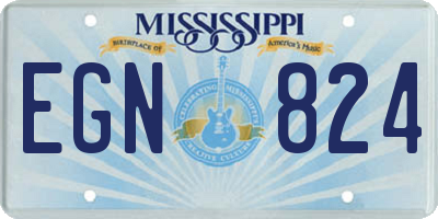 MS license plate EGN824